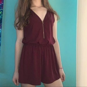 forever 21 maroon romper